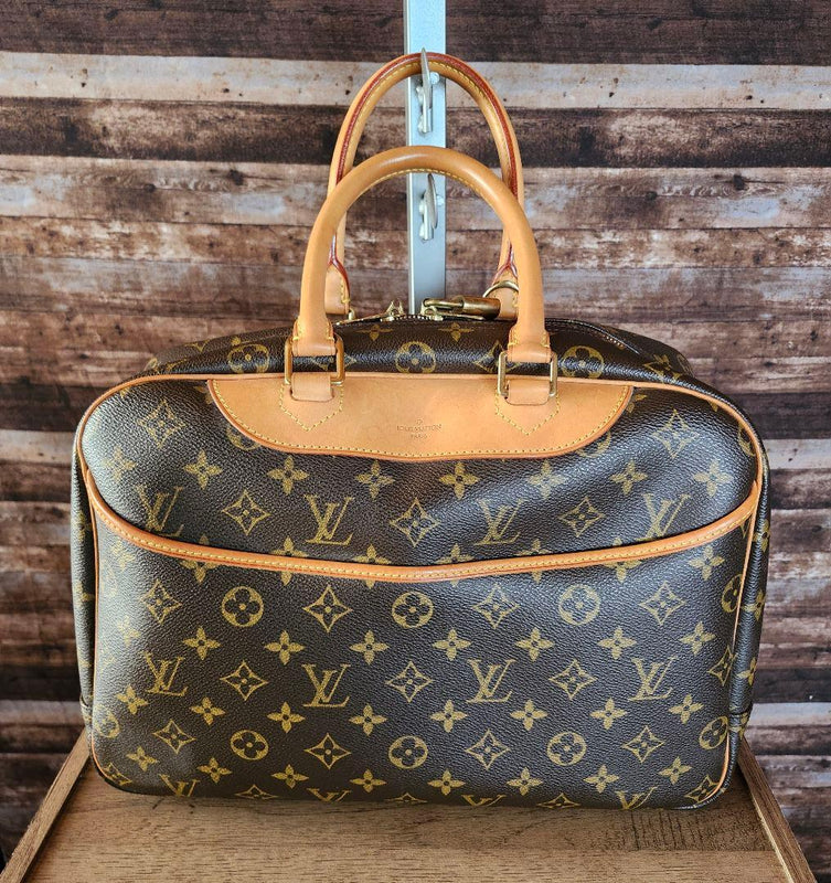 Louis Vuitton Monogram Deauville MB1003 Hand Bag Leather Travel Tote