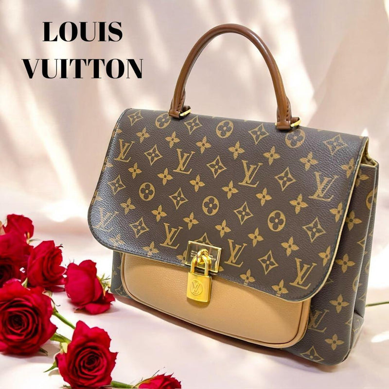 Louis Vuitton Marignan M44257 Handbag Monogram Canvas Calf Leather Sesame