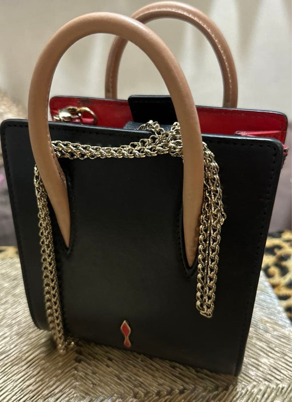 Paloma Nano Crossbody Bag Calfskin Patent Black Red Beige