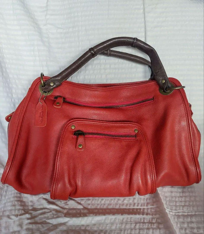 Balenciaga Leather Handbag Shoulder Bag Red