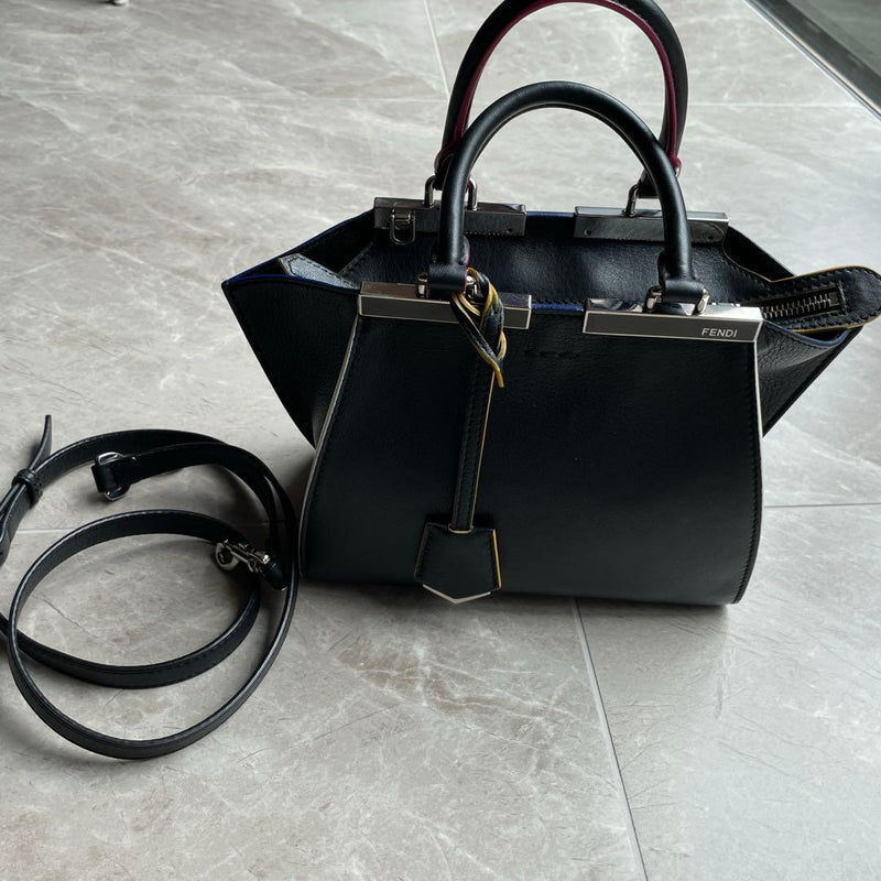 Petit Trois Jours 2-Way Shoulder Bag Leather Black Multicolor