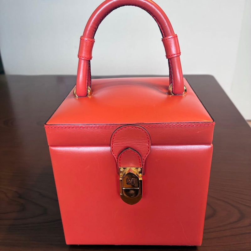 Loewe Anagram Vanity Handbag Makeup Box Leather Pouch
