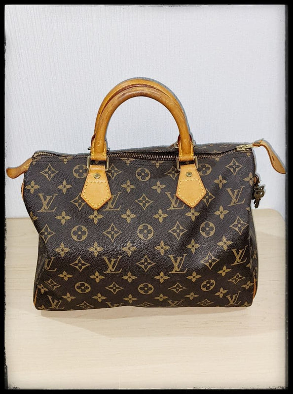 Louis Vuitton Monogram Handbag Boston Bag Leather