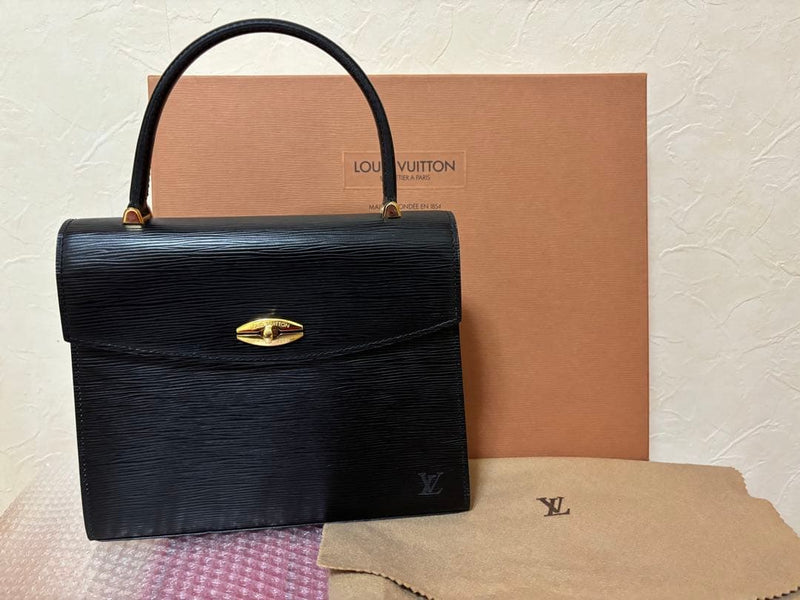 Louis Vuitton Epi Malesherbes Handbag Black Epi Leather Gold Hardware
