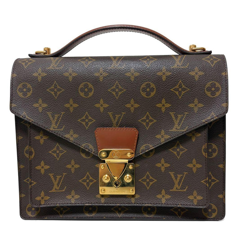Louis Vuitton Monceau 28 M51185 2WAY Handbag Monogram Pvc Leather Brown