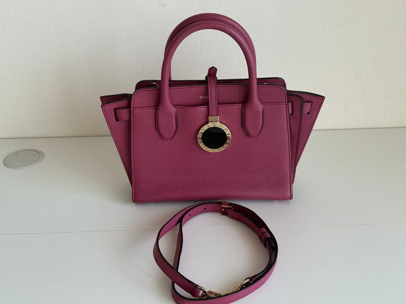 Handbag Crossbody Shoulder Bag Leather Purple Detachable Strap