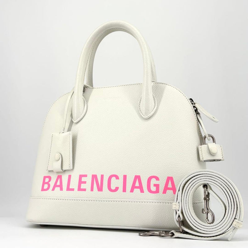 Ville Top Handle 550645 Shoulder Crossbody Bag Leather White