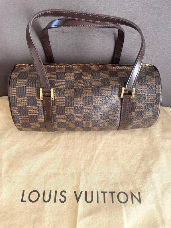 Damier Papillon Handbag Shoulder Bag Brown Leather