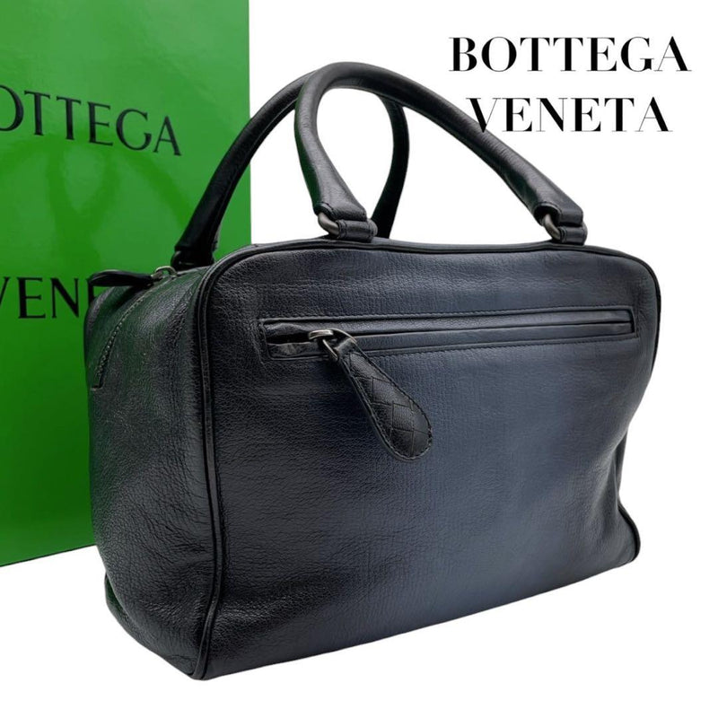 Brera Mini Boston Handbag Black Blue Gradient Leather