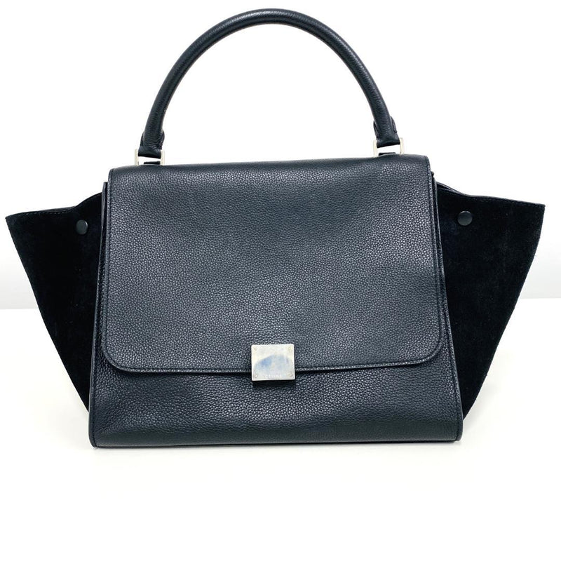 2WAY Handbag Shoulder Bag Leather Black