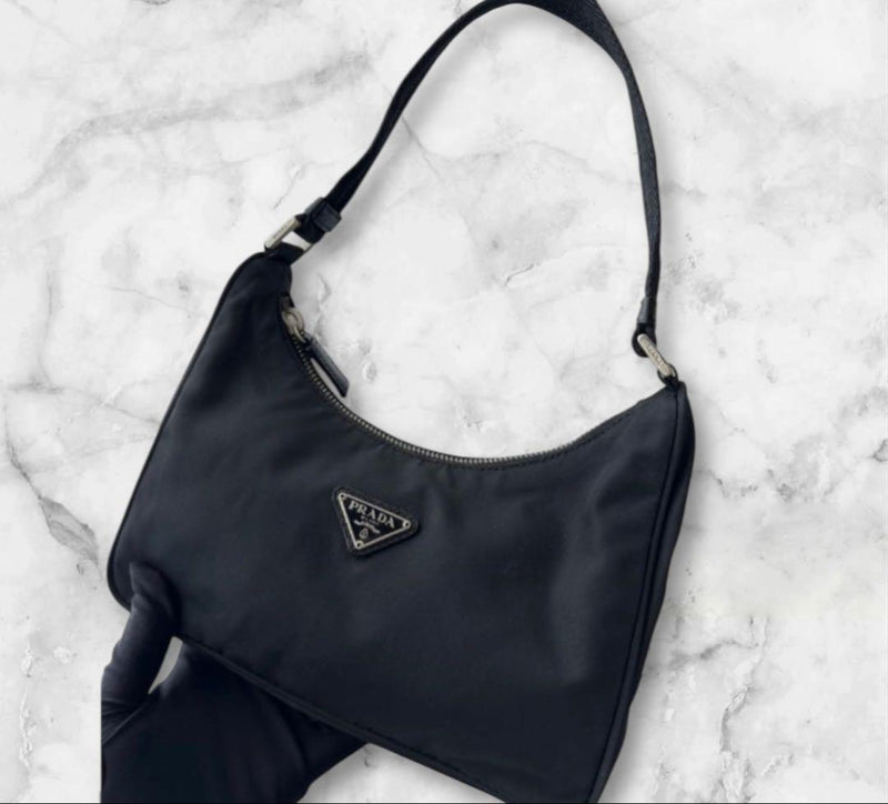 Nylon Handbag Shoulder Bag Black