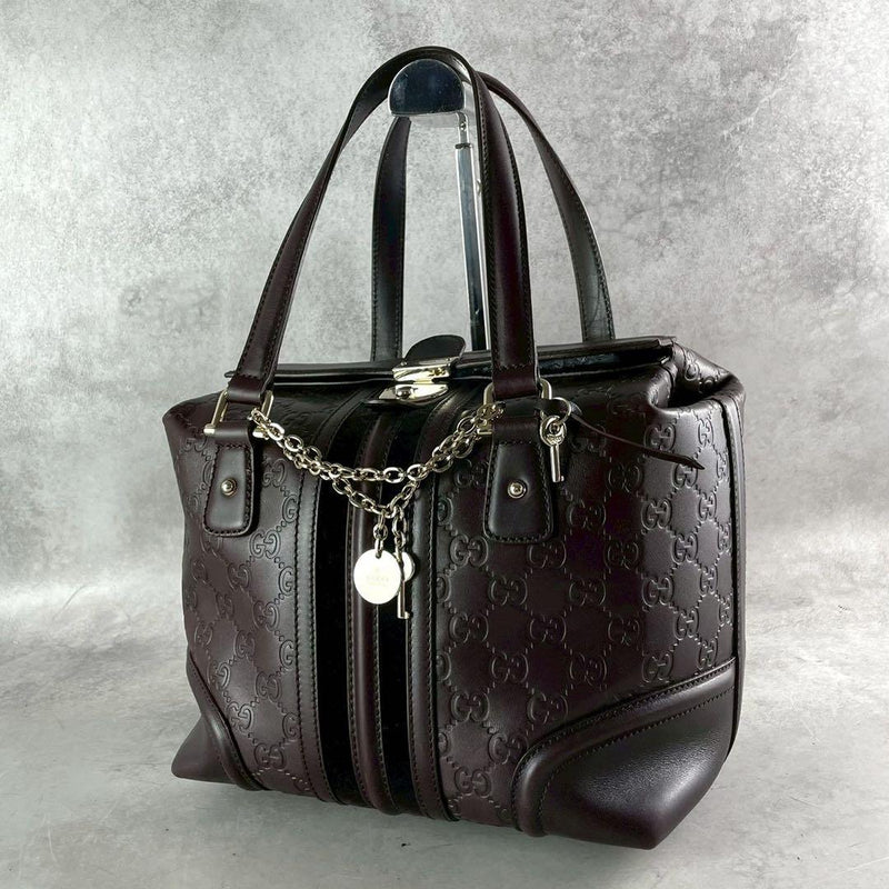 Gucci Shima 146002 Handbag Leather Gg Pattern