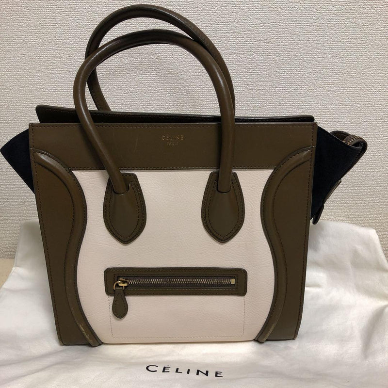 Celine Luggage 165213T5B.01CR Handbag Shoulder Bag Tote Leather