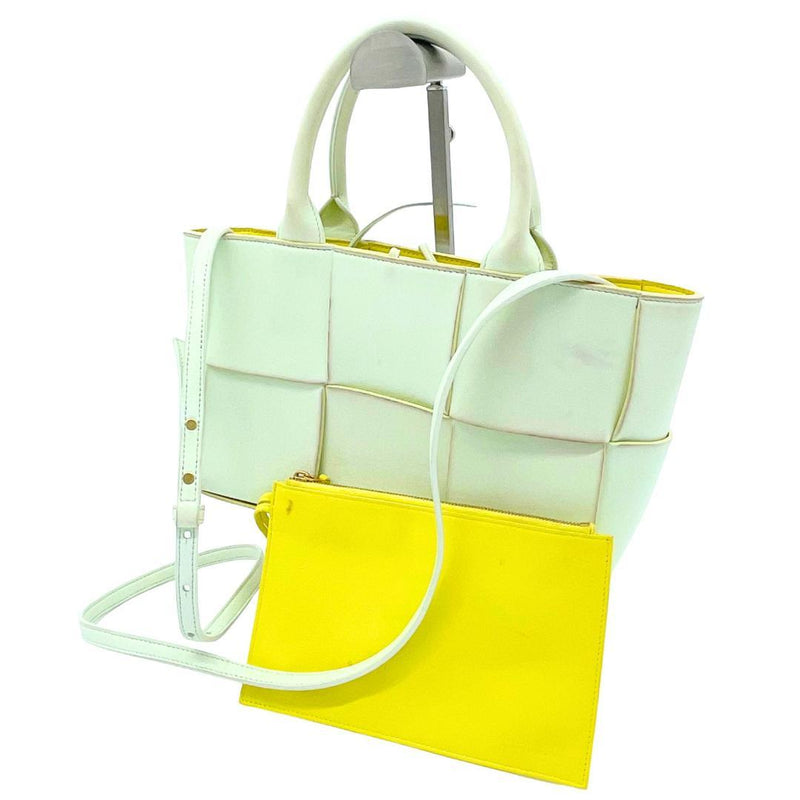 Bottega Veneta Mini Arco 2 Way Handbag Crossbody Mint White Yellow