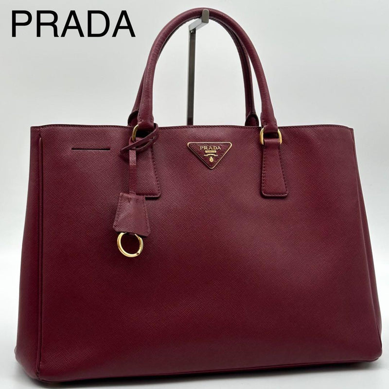 Galleria 117 Tote Bag Saffiano Leather Wine Red Gold Hardware