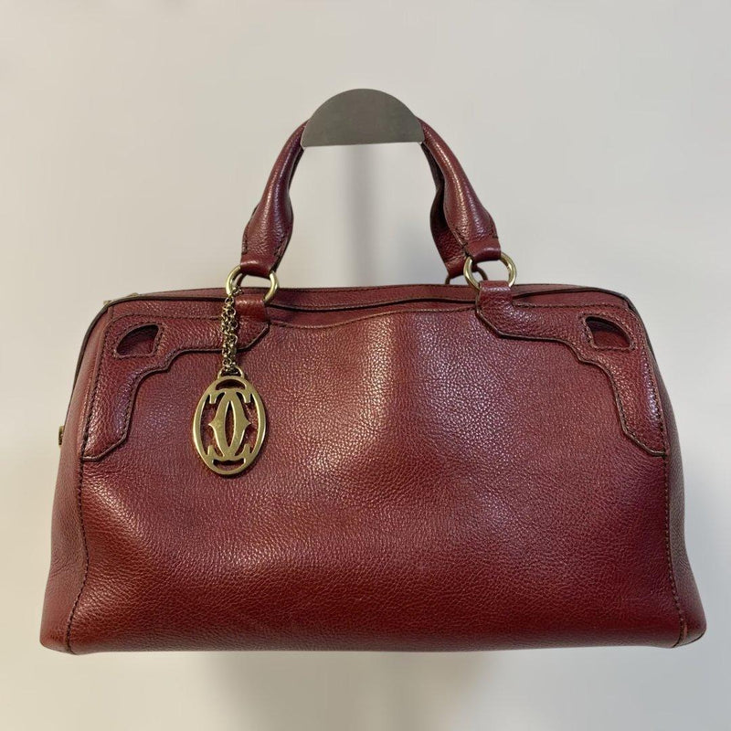 Marcello De Cartier Handbag Shoulder Bag Black Leather