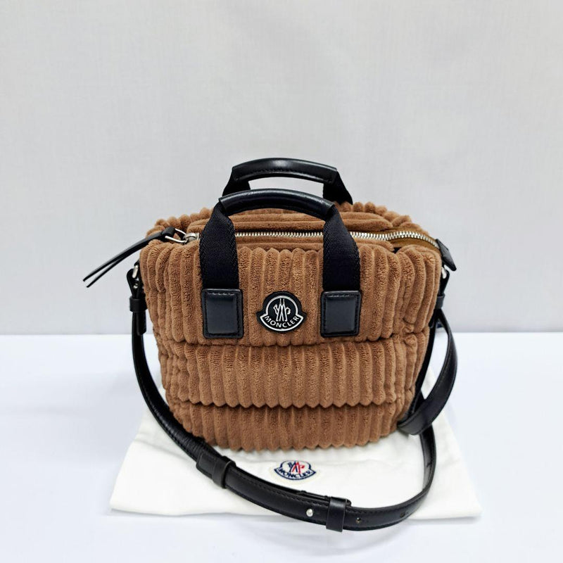 Caradoc Mini Handbag Shoulder Bag Corduroy Boa Leather Brown Black