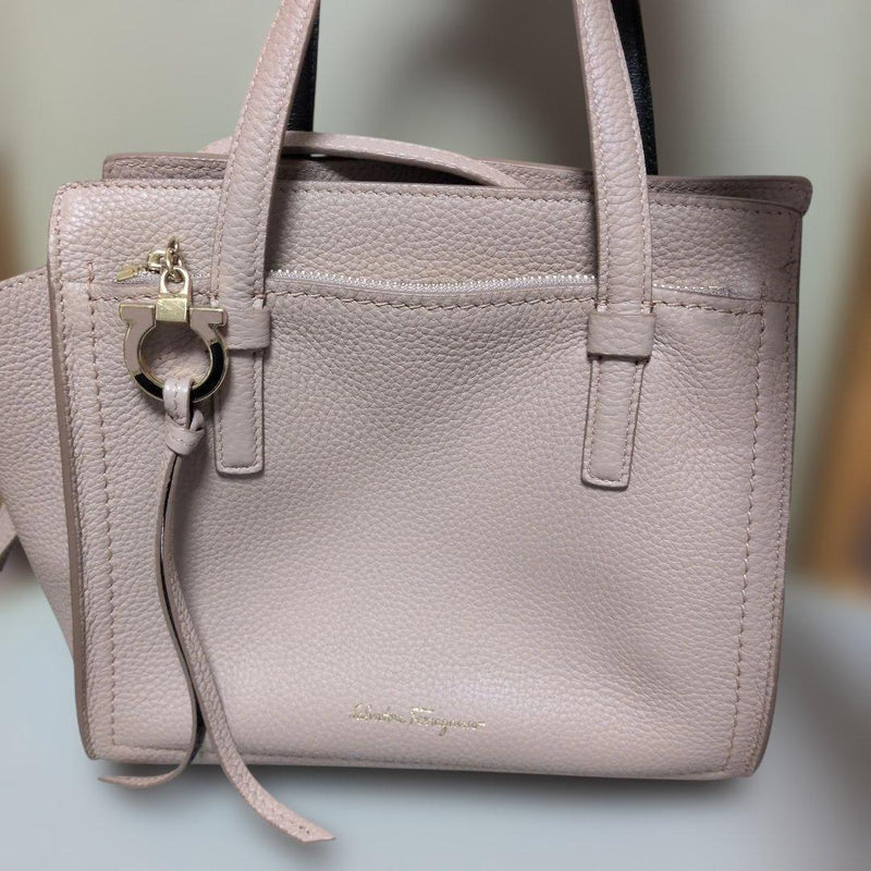 Amy Tote Bag Leather Beige Pale Pink-beige