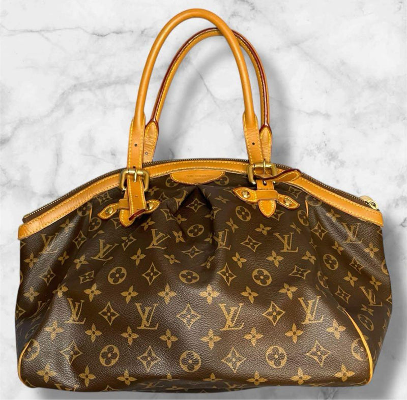 Louis Vuitton Monogram Handbag Pvc Leather Brown Canvas