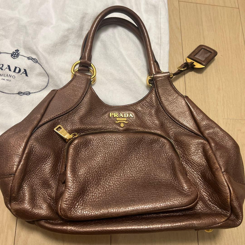 Prada Handbag Shoulder Bag Black Leather
