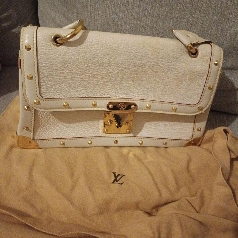 Suhali Handbag White Leather Studs