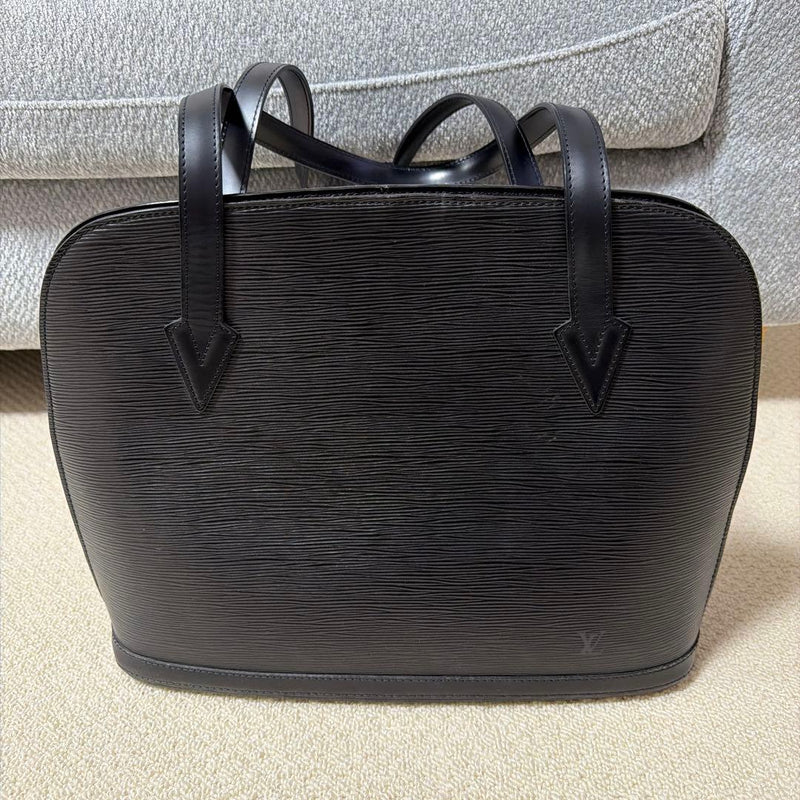 Epi Lussac Tote Bag Black Leather