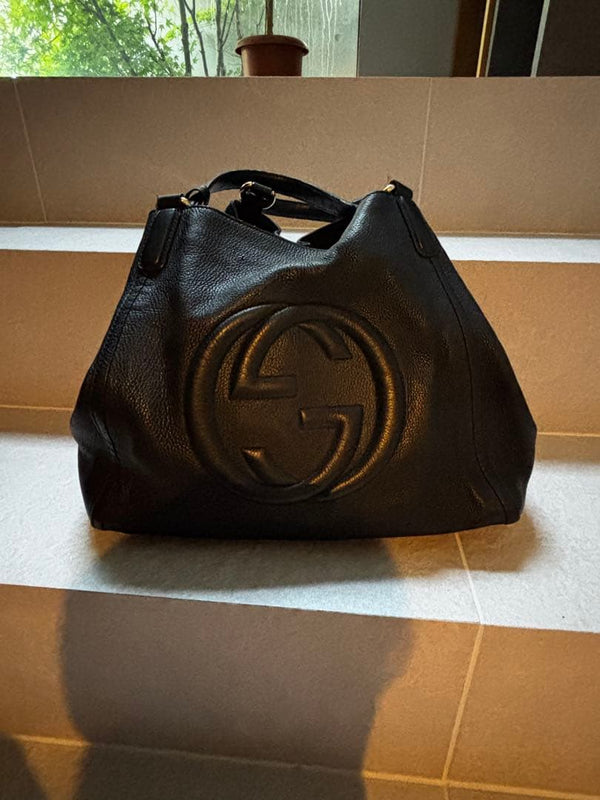 Soho Handbag Black Leather Crossbody Shoulder Bag