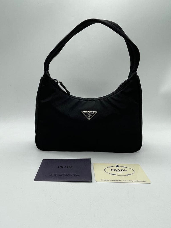 Prada Tessuto Nylon Handbag Black Triangle Logo