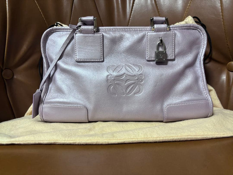 Loewe Amazona Handbag Lambskin Champagne Leather
