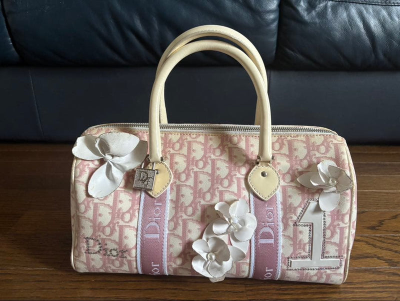 Trotter Boston Bag Mini Pink Flower Handbag