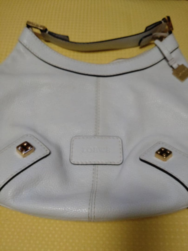 Loewe Handbag White Leather Gold Hardware