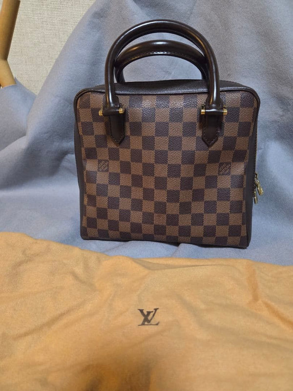 Damier Brera N51150 Handbag Canvas Leather Gold Hardware
