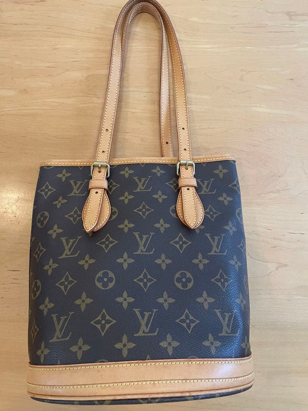 Louis Vuitton Monogram Petit Bucket M42238 Shoulder Bag Brown