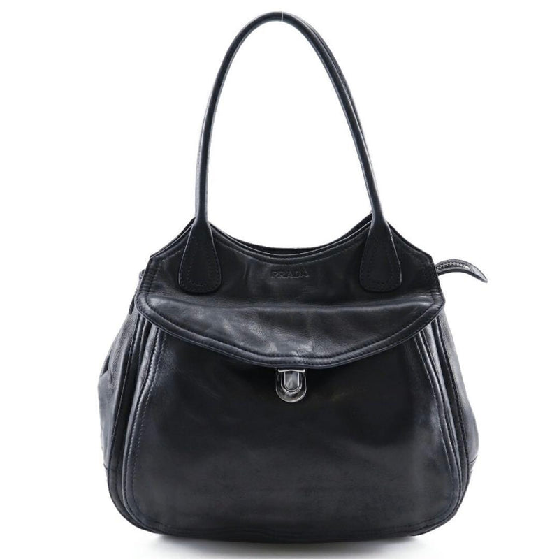 Prada Handbag Shoulder Bag Leather Black