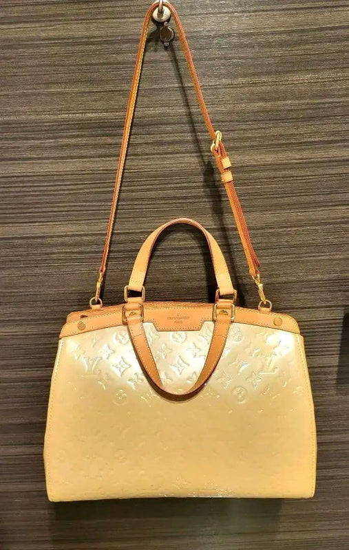Monogram Vernis Brea Gm Handbag Shoulder Bag Beige