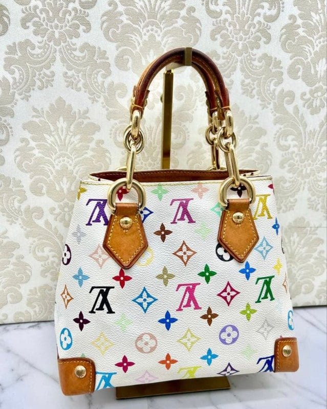 Audra M40047 Handbag Monogram Multicolore White Vachetta Leather