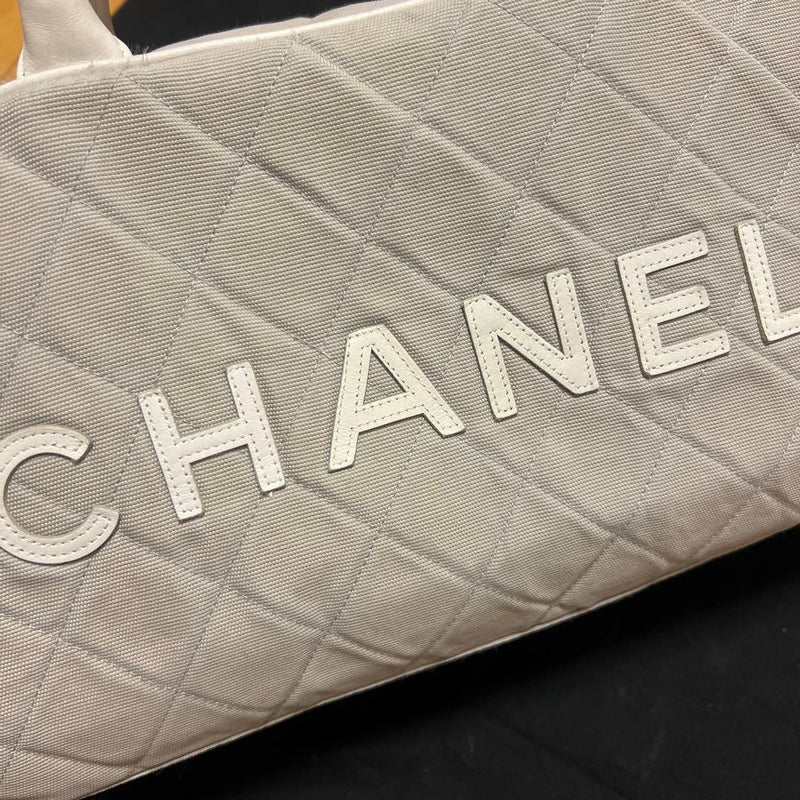 Chanel Sports Line Handbag Tote Shoulder Bag Black Canvas