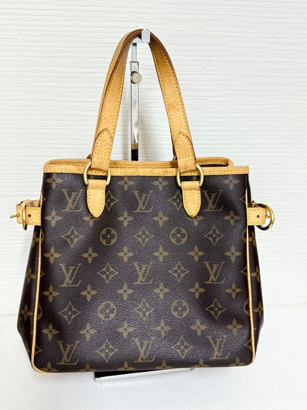 Monogram Handbag Shoulder Bag Canvas Brown With Side Belts