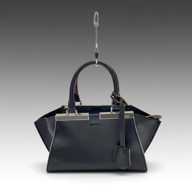 Fendi Peekaboo Handbag Black Multicolor Leather