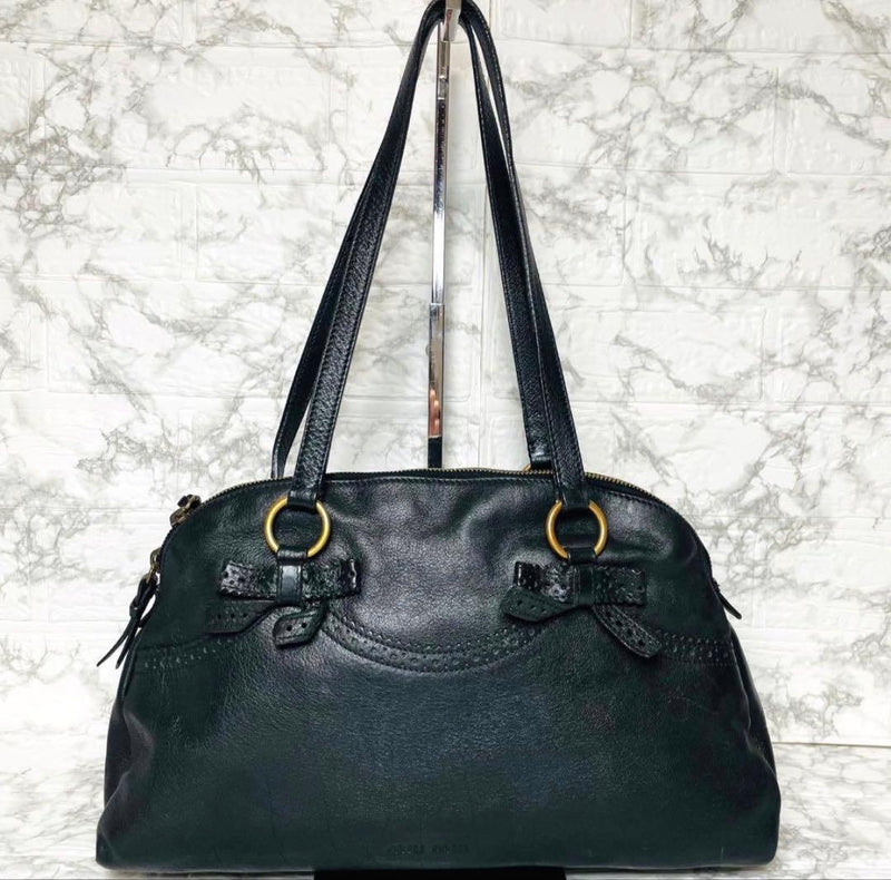 Miu Miu Handbag Shoulder Bag Black Leather