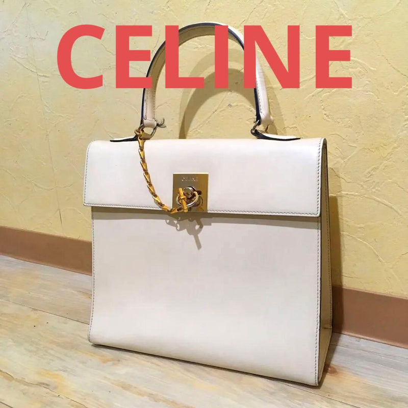Circle Handbag Cowhide White Gold Hardware