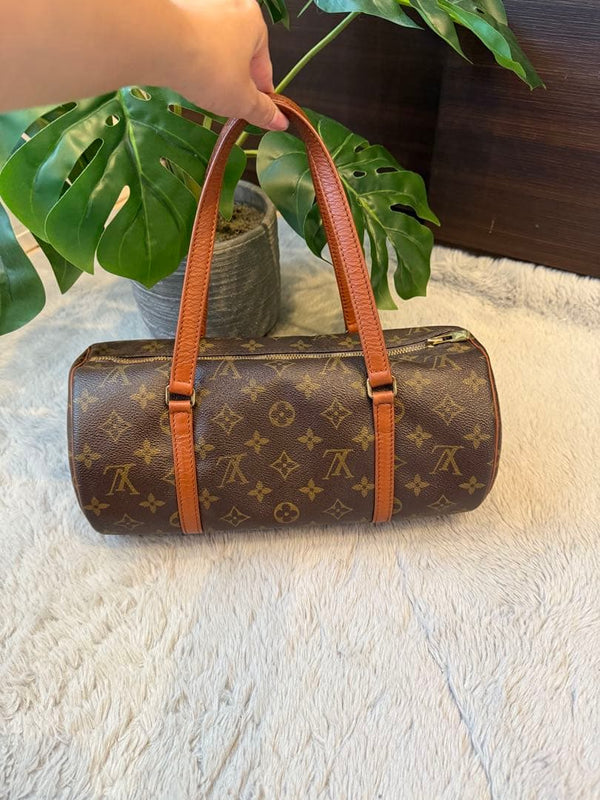 Louis Vuitton Papillon 30 Monogram Shoulder Bag Brown