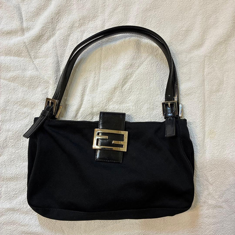 Fendi Black Handbag Shoulder Bag Tote Leather