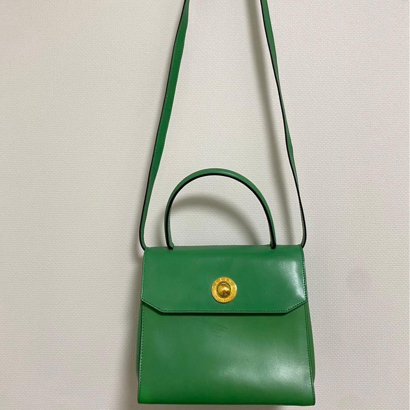 Celine Star Ball Handbag Shoulder Bag Green Leather