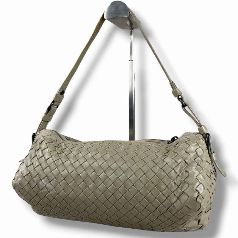 Bottega Veneta Intrecciato Handbag Leather Light Brown-gray