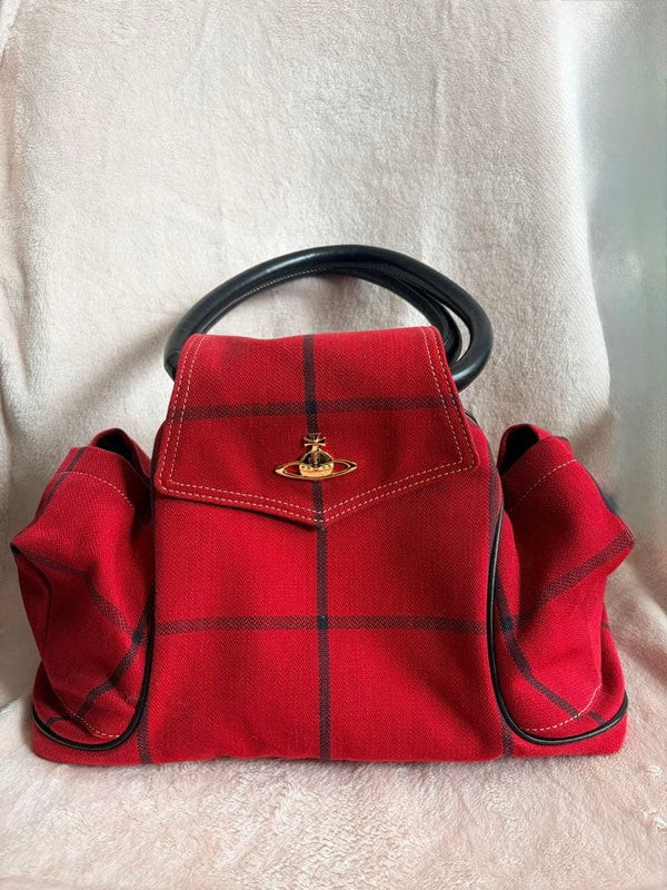 Vivienne Westwood Elite Red Plaid Handbag