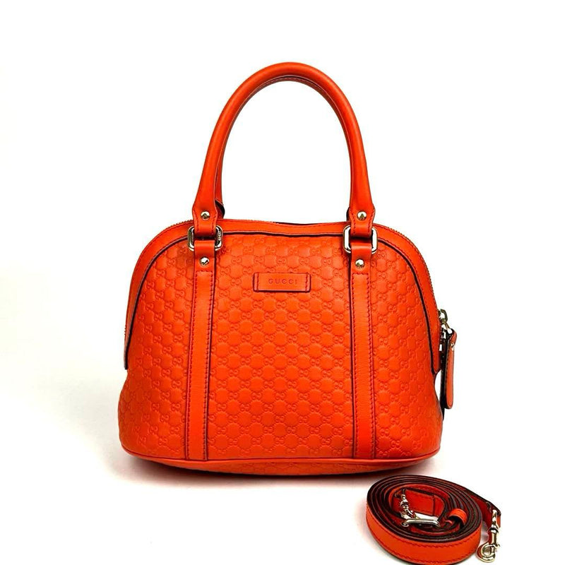 Gucci Microguccissima 449654 2way Handbag Shoulder Bag Leather Orange Gold