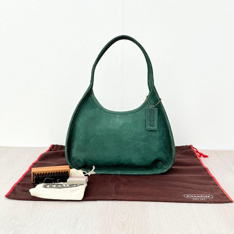 Coach Sonoma Ergo Nubuck Leather Shoulder Bag Green
