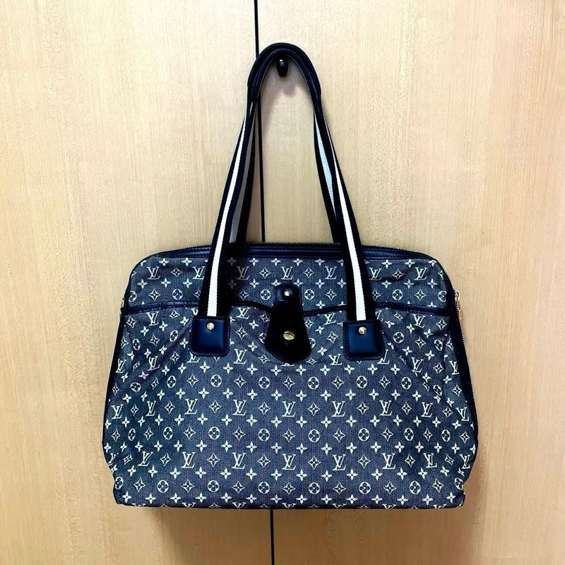 Caba Marykate Monogram Mini Noir Handbag Canvas Double Zipper