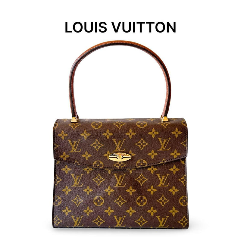 Louis Vuitton Malesherbes M51379 Handbag Monogram Canvas Pvc Leather Brown